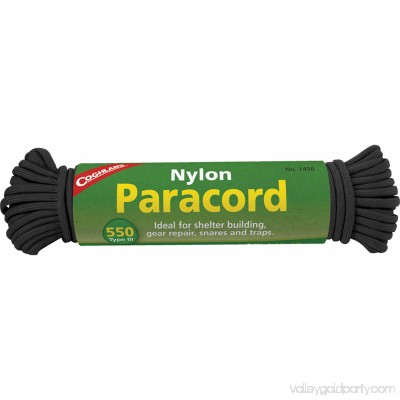 Coghlan's 1450 50' Nylon Paracord, Black 553992615